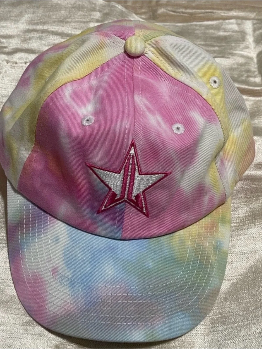 Jeffree Star Tie-Dye Star Baseball Cap - Pink, Blue & Yellow